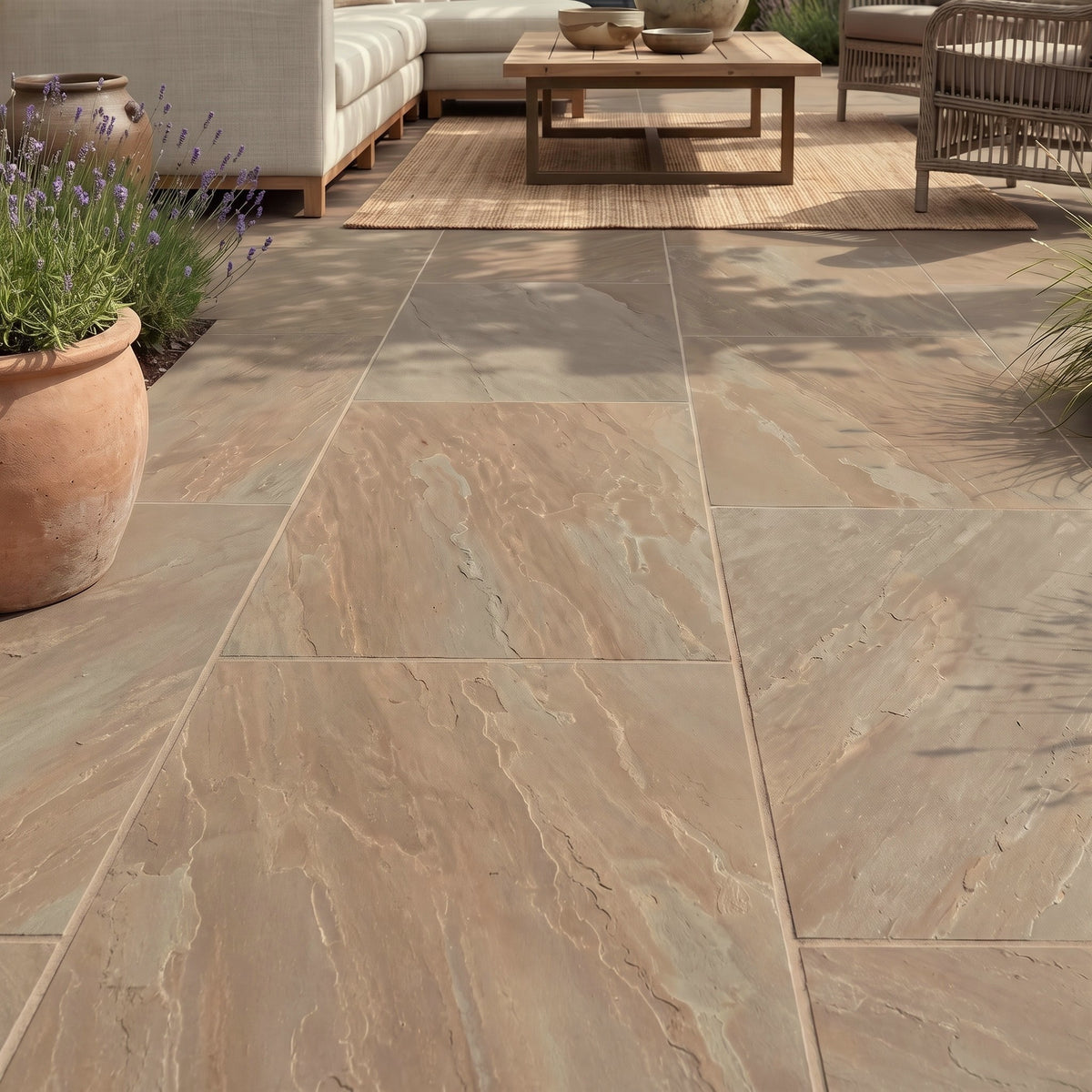 Buff Golden Brown Porcelain Patio Slabs