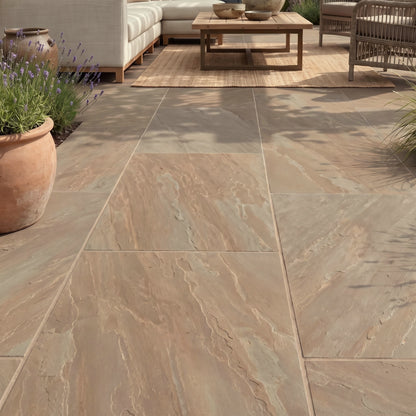 Buff Golden Brown Porcelain Patio Slabs