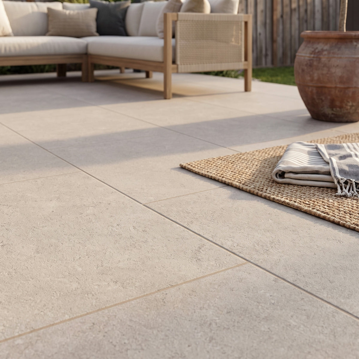 Sinai Taupe Beige Porcelain Paving Slabs