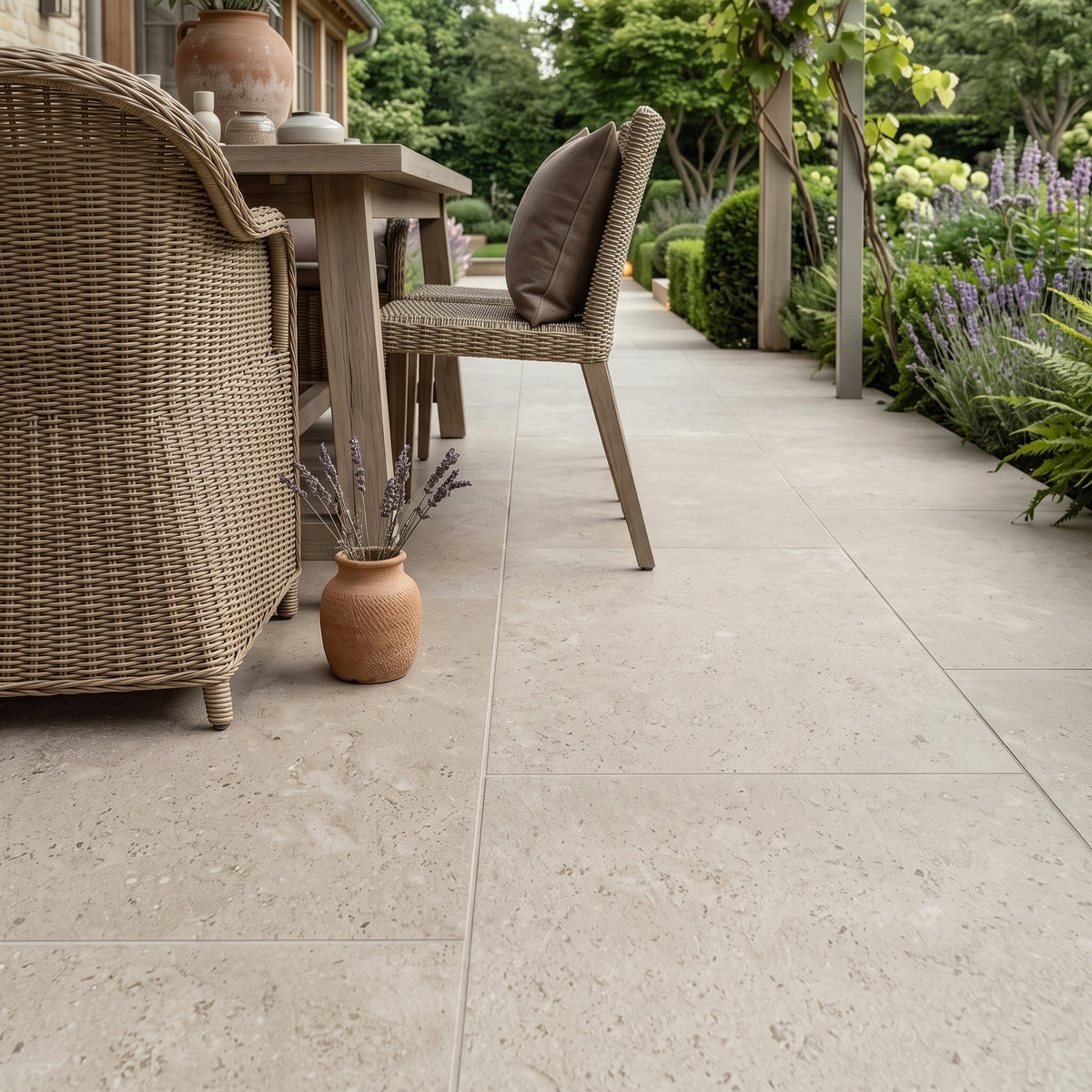Sinai Taupe Beige Porcelain Paving Slabs