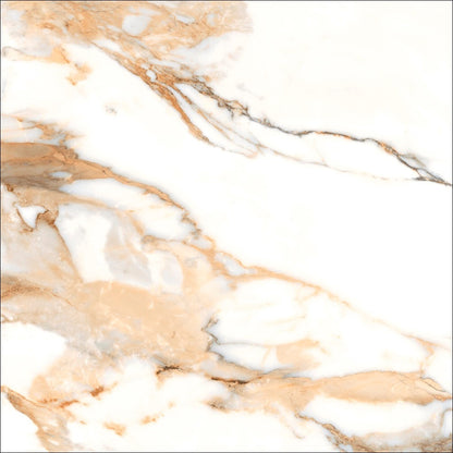 Valeria White and  Gold Marble Floor Tiles