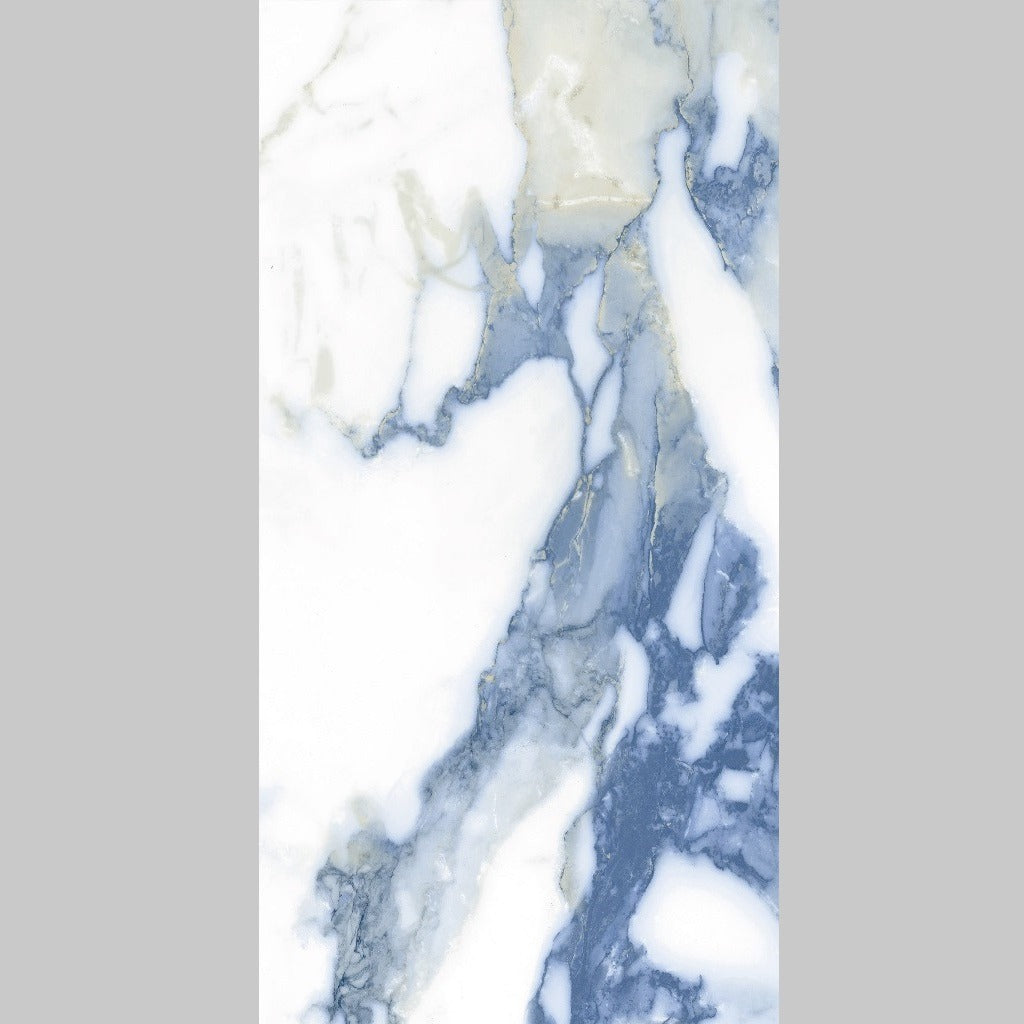Valeria White and Blue Marble Effect Tiles