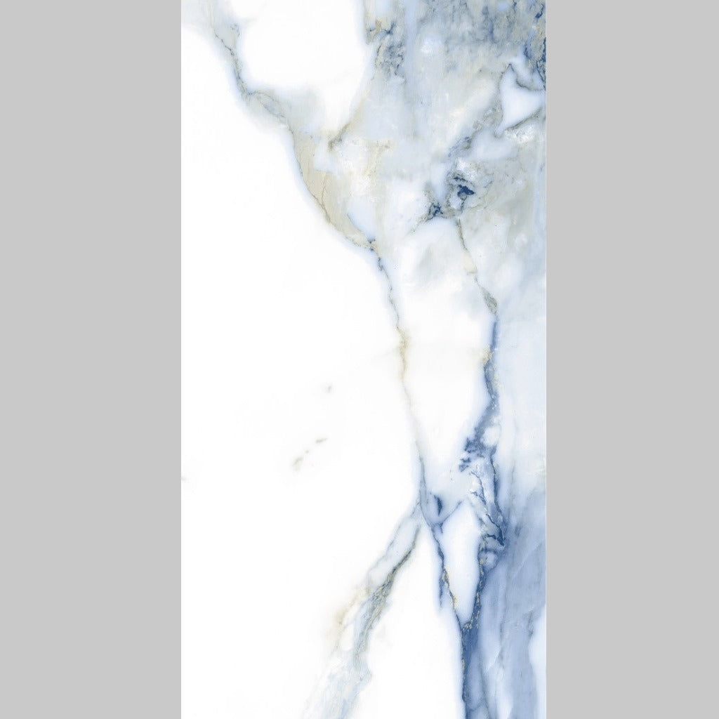 Valeria White and Blue Marble Effect Tiles