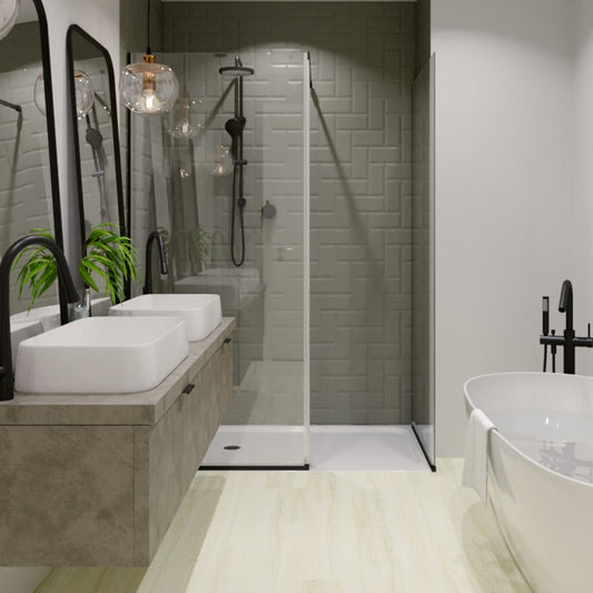 Venue White Wood Effect Tiles – Matt, Porcelain, Rectified - Room Setting