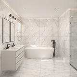 Cut Sample: Vestern White Marble Effect Tiles
