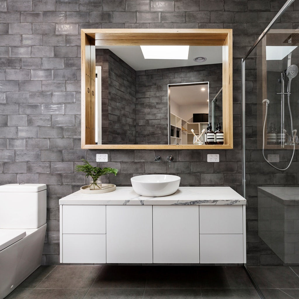 Cut Sample: Vita Dark Grey Brick Tiles