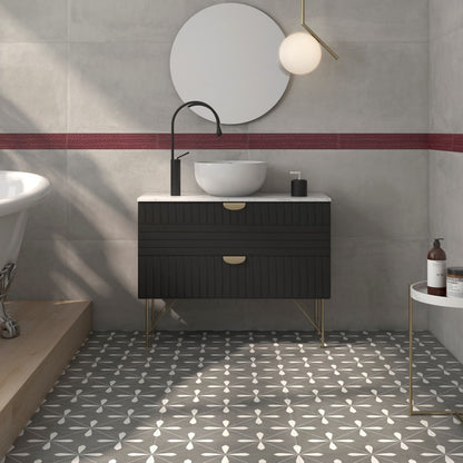 Waterloo Black and White Geometric Tiles - Room Setting