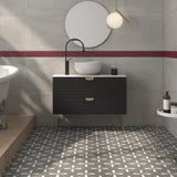 Waterloo Black and White Geometric Tiles - Room Setting