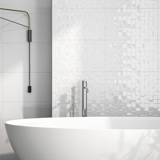 White 3D Cube Tiles