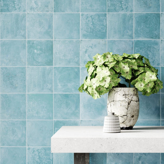 Zellige Moroccan Style Tiles in Green - Room Setting