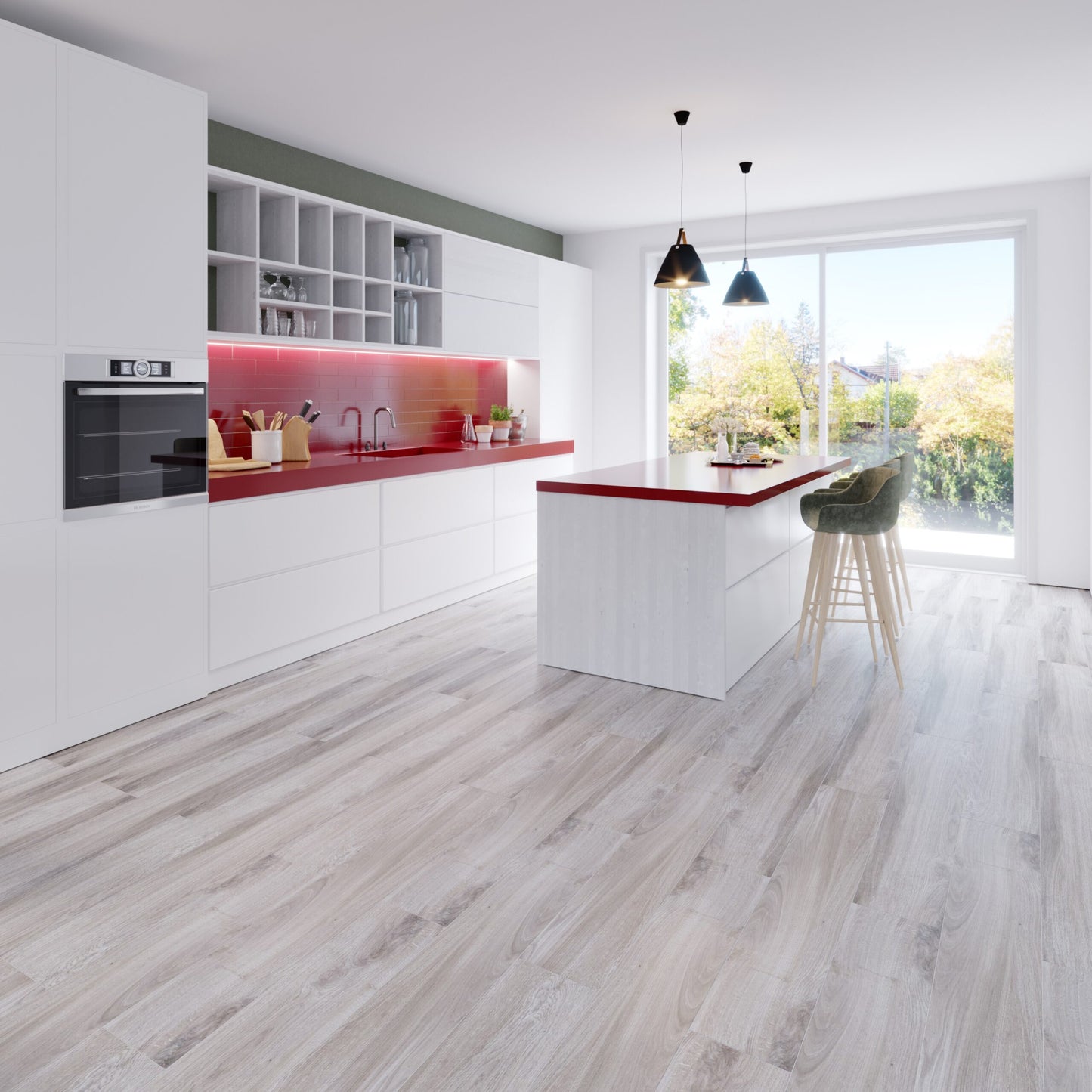 Castelo Grey Wood Effect Porcelain Floor Tiles - Matt, Rectified