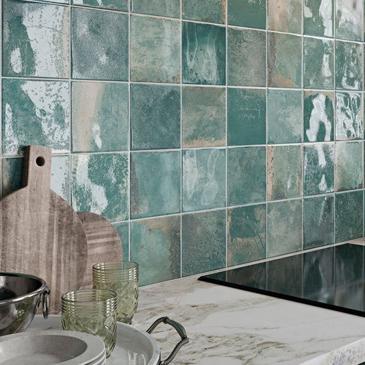 Provence Green Square Tiles