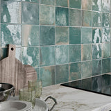 Cut Sample: Provence Green Square Tiles