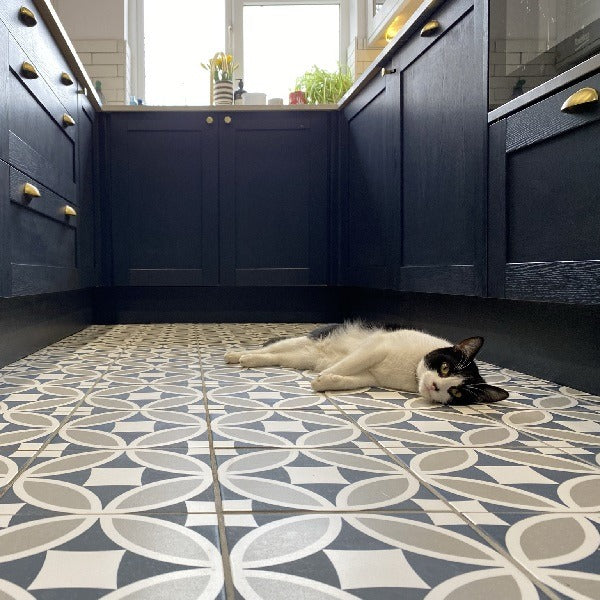 Olympia Blue Victorian Tiles - Matt