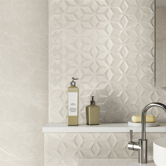 Eternal Cream Geometric Gloss Wall Tiles