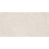 A rectangular beige stone-look tile with subtle natural veining, centered on a white background.
